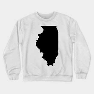 Illinois map in black Crewneck Sweatshirt